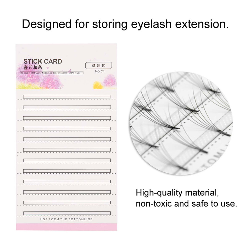 10pcs Clear Eyelash Extension Storage Cards 200 Strips Makeup Organizer