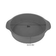 Baking 9 Inch Silicone Cake Mold Round Shape Oven Safe Gray Non-Stick