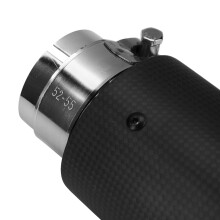 Carbon Fiber Style Car Exhaust Muffler Tip 54-76mm, Black