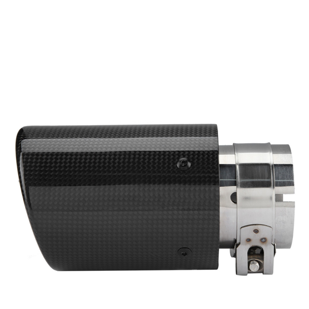 Carbon Fiber Style Car Exhaust Pipe Tail Throat 63Â89Mm Black 9351393230040