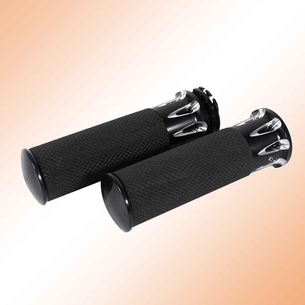Cnc Aluminum Handlebar Hand Grips 25Mm For Sportster Xl883 Xl1200 2004-2015 Black 6951393156260