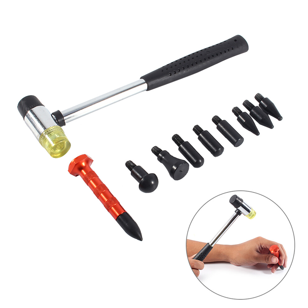 Tools Dent Ding Hammer 9 Head Tap Down Kit Knockdown Tool Paintless Hail Remova 4091393158481