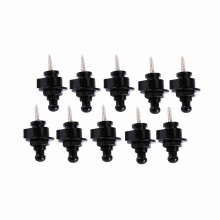 Black Metal Guitar Strap Locks 10pcs Round Head Anti-Skid for Electric Guitar