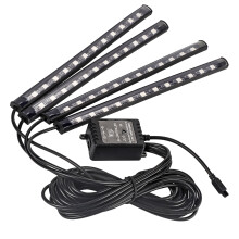 Car LED Strip Light 4pcs 48 RGB Music Interior Decoration 22cm