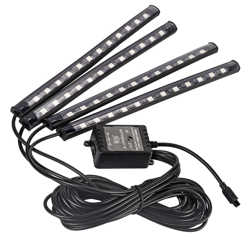 Car Led Strip 4Pcs 48 Rgb Music Interior Decoration 22Cm Light 3441393233670
