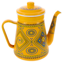 Orange Enamel Coffee Pot Daily Use Stovetop Kettle for Home Tea