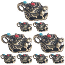 9Pcs Brass Pi Yao Animal Pendants Retro Keyring DIY Hanging Charms
