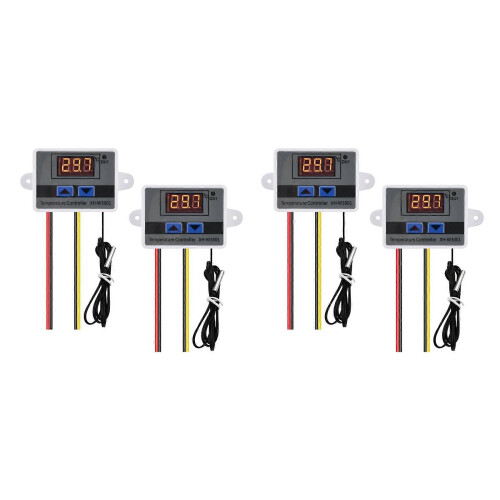 4Pcs XH-W3001 Digital Temperature Controller with Sensor AC110V-220V Thermostat Temperature Switch Heating Cooling