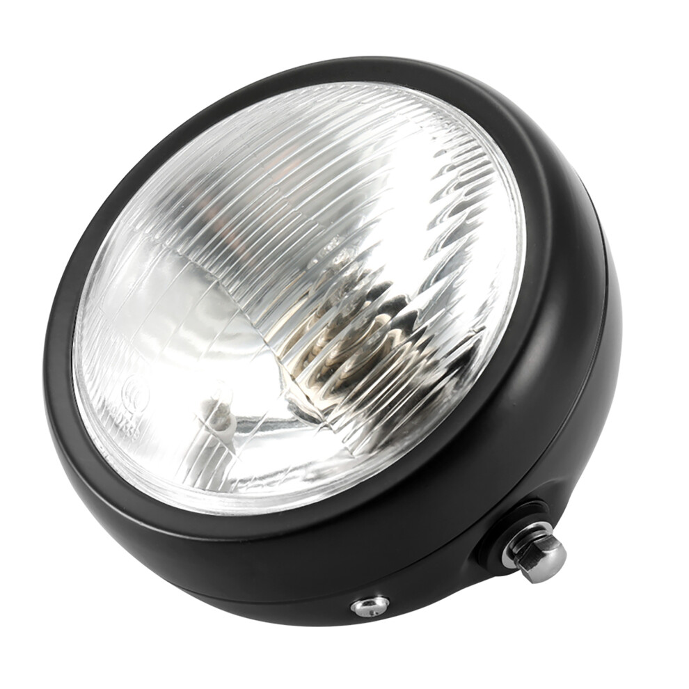 Universal Motorcycle Headlight 5.75In 35W Shell Lens Black/White 4961393235546