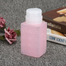 Pink Nail & Makeup Remover Dispenser Bottle with Refill Pump 150ml Portable