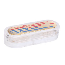 Haptic Fingertip Slider Toy Acrylic Brass Portable Push Card for Office & Home
