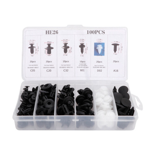 Car Door Panel Trim Clips 100Pcs Bumper Fasteners Retainers Durable Plastic 1