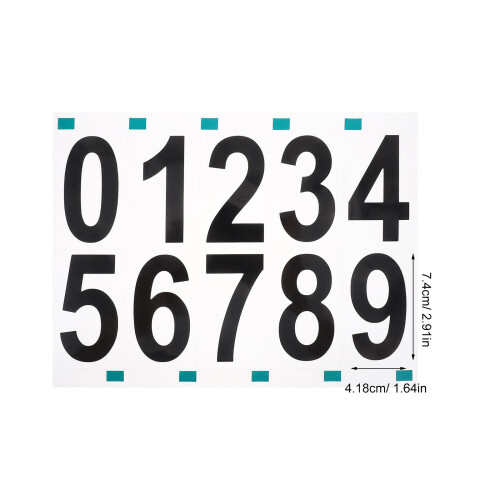 10Sets Durable Black PVC Reflective Number Stickers for Mailbox Garage 1