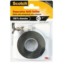 SCOTCH - Repair tape - Anti-leak - Self-amalgamating - Ultra-resistant - 25 mm x 3 m - Black
