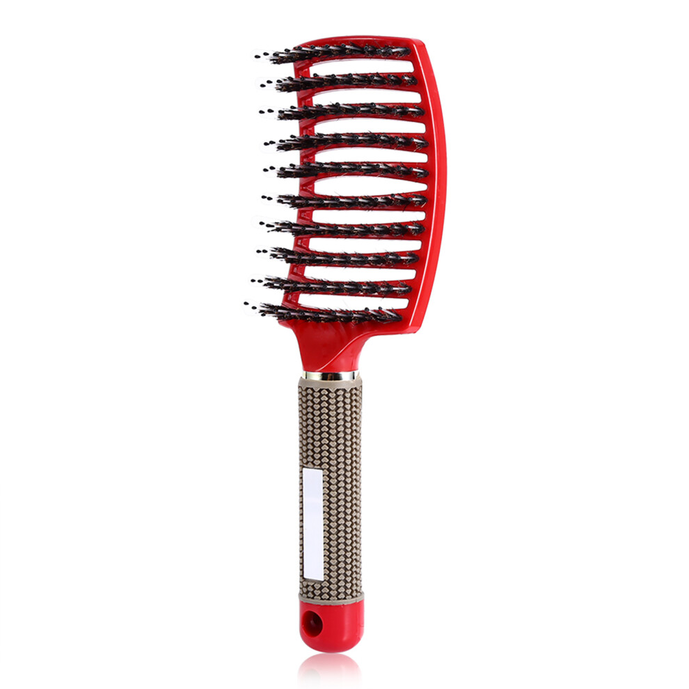 Red Salon Hair Scalp Massage Comb 24.5X7.5cm Anti-Static Styling Tool