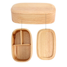 Wooden Lunch Storage Container Square Bento Box for School & Picnic 900ml