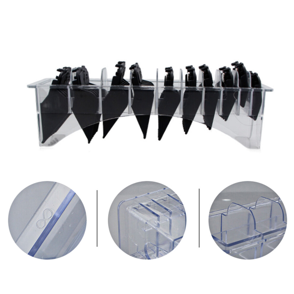Limit Comb Storage Box for Hair Clippers, 8/10 Slots, Plastic Organizer