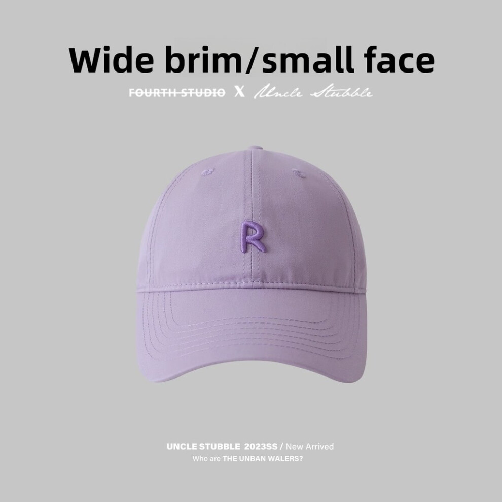 (Purple) Cap Baseball Cotton With Wide Brim And Embroidered Letters Sun Protection Summer-image-OPC-PSXJ5RV-NEW