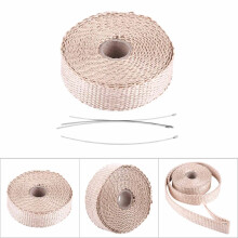 Car Exhaust Heat Wrap 5m Insulation Tape Titanium with 4 Stainless Steel Ties