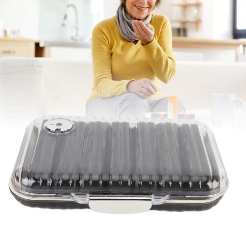 7-Day Portable Medication Organizer, 21-Grid Plastic Box, Dark Gray 2