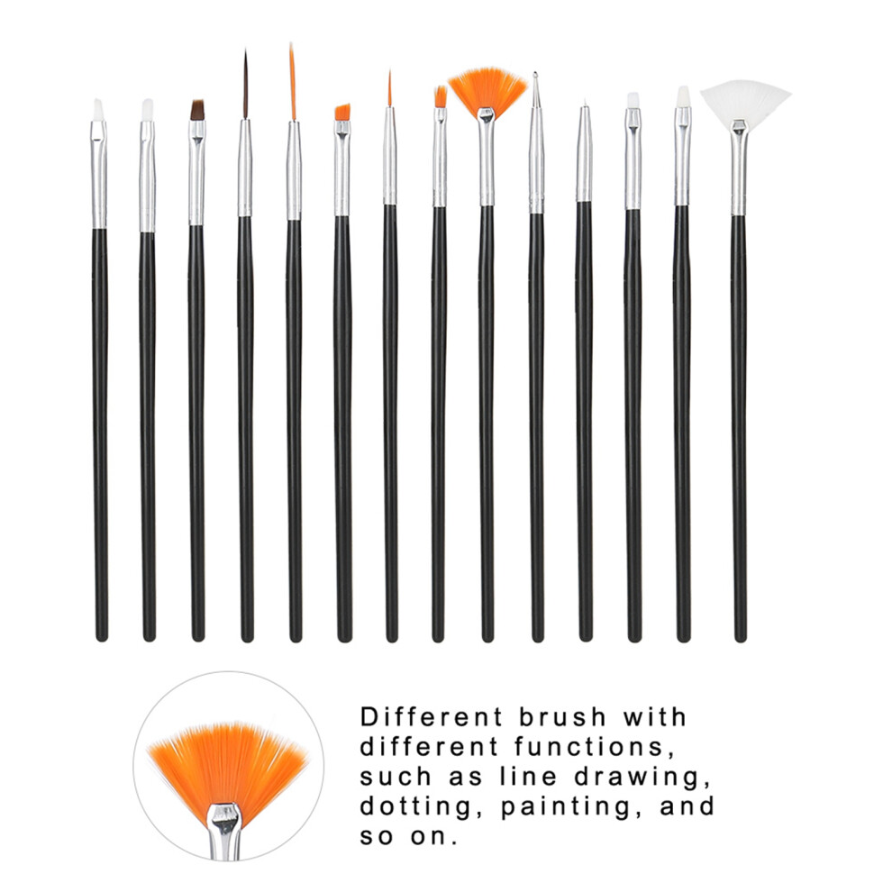 15pcs Nail Dotting Pen Set Manicure Brush Kit