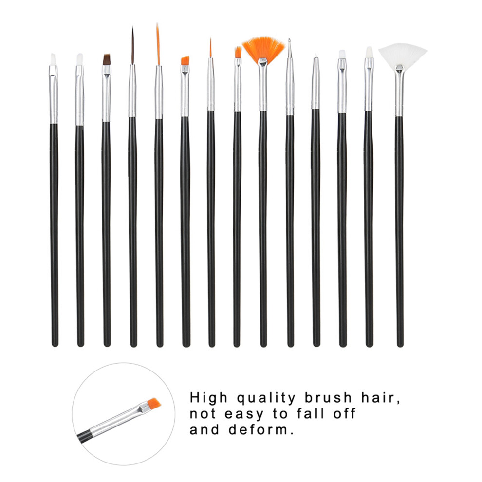15pcs Nail Dotting Pen Set Manicure Brush Kit