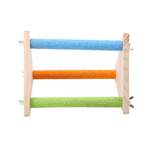 Natural Wooden Bird Perch Triangular/ Semi-Circular Stand for Small Birds