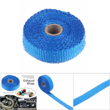 5m Car Exhaust Heat Wrap Blue with 4 Stainless Steel Cable Ties, High Temp Insulation