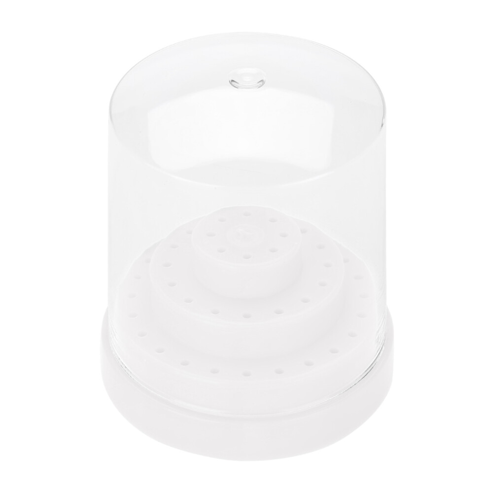White 48 Holes Nail Drill Organizer Box Â Durable Plastic, Compact