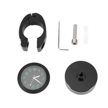 Universal Motorcycle Handlebar Mount Clock Metal Watch Black