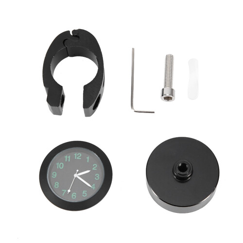 Universal Motorcycle Handlebar Mount Clock Metal Watch Black