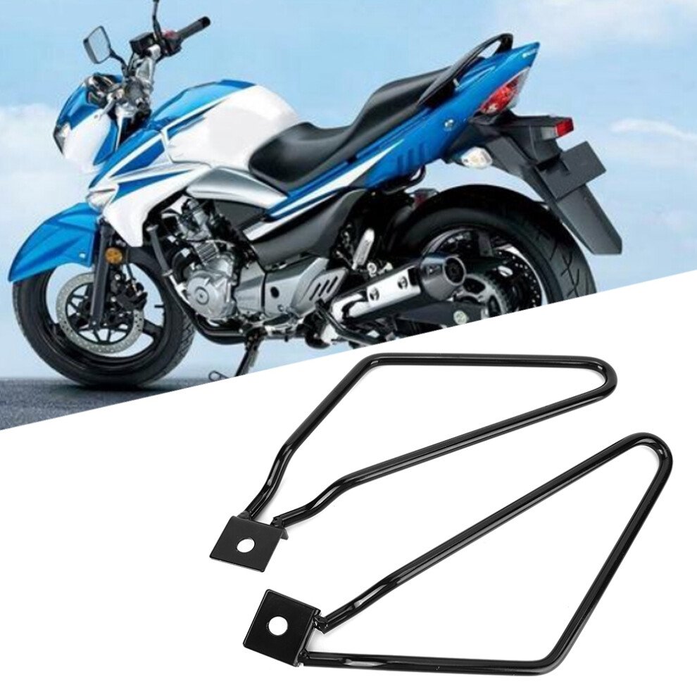 Universal Motorcycle Iron Saddlebag Mount Brackets Support Accessories - Black 8281393169549