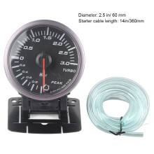 2.5" 60mm Turbo Boost Gauge 3.0 Bar White/Red for 12V Turbocharged Cars