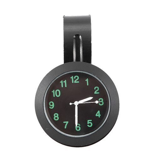 Universal Motorcycle Handlebar Mount Clock Metal Watch Black 2