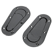 Universal Carbon Fiber Car Hood Lock Kit Black 13 x 7 x 3cm