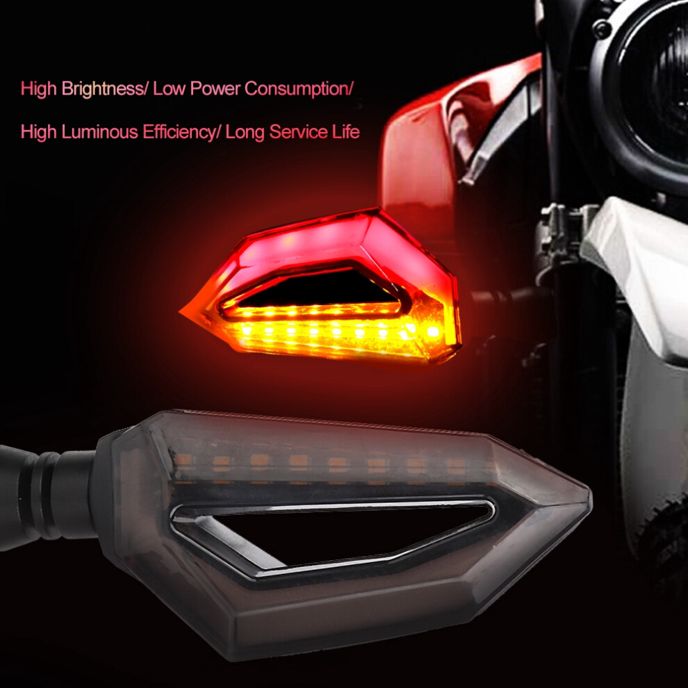 2Pcs Motorcycle Led Turn Signal Lights For Honda Â & Durable Abs Yellow/Red 8471393245972