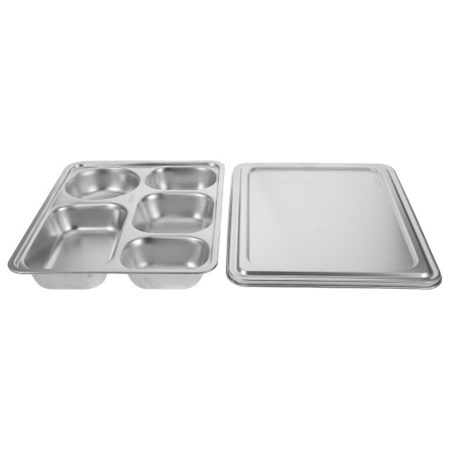 Plateau Repas 304 5 Sections Couvercle Pour Bureau