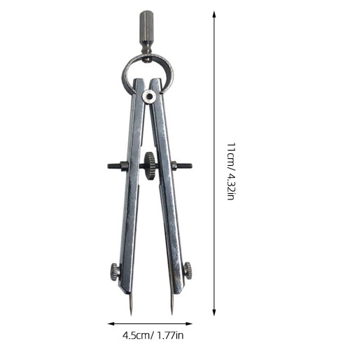 Silver Stainless Steel Compass for Precision Drawing and Geometry 1