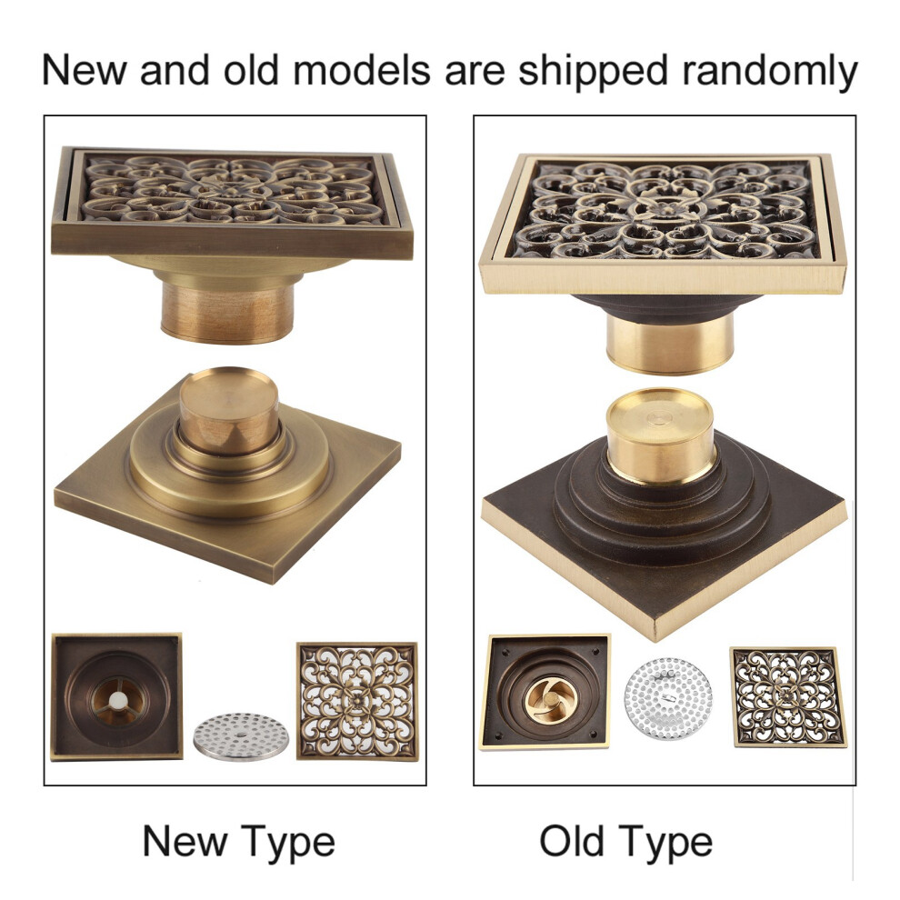 10Cm Brass Shower Floor Drain Cover Antique Bathroom Waste Strainer Grate 4631393246230