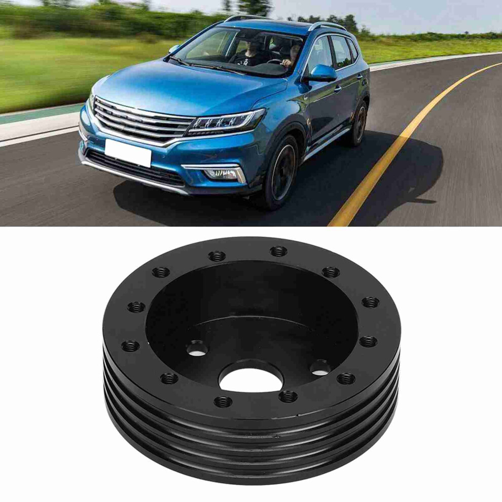 1In Aluminum Steering Wheel Hub Spacer For 5 & 6 Hole Wheels, Black 7651393172220