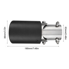 Carbon Fiber Style Car Exhaust Muffler Tip 63-89mm Universal Black