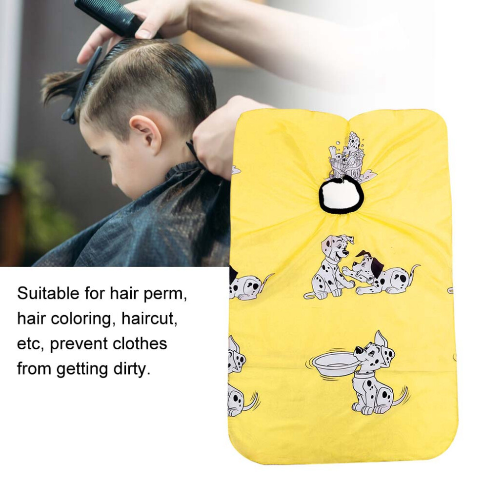Yellow Kids Hairdresser Apron Cartoon Haircut Cape Dyeing Cape For Children