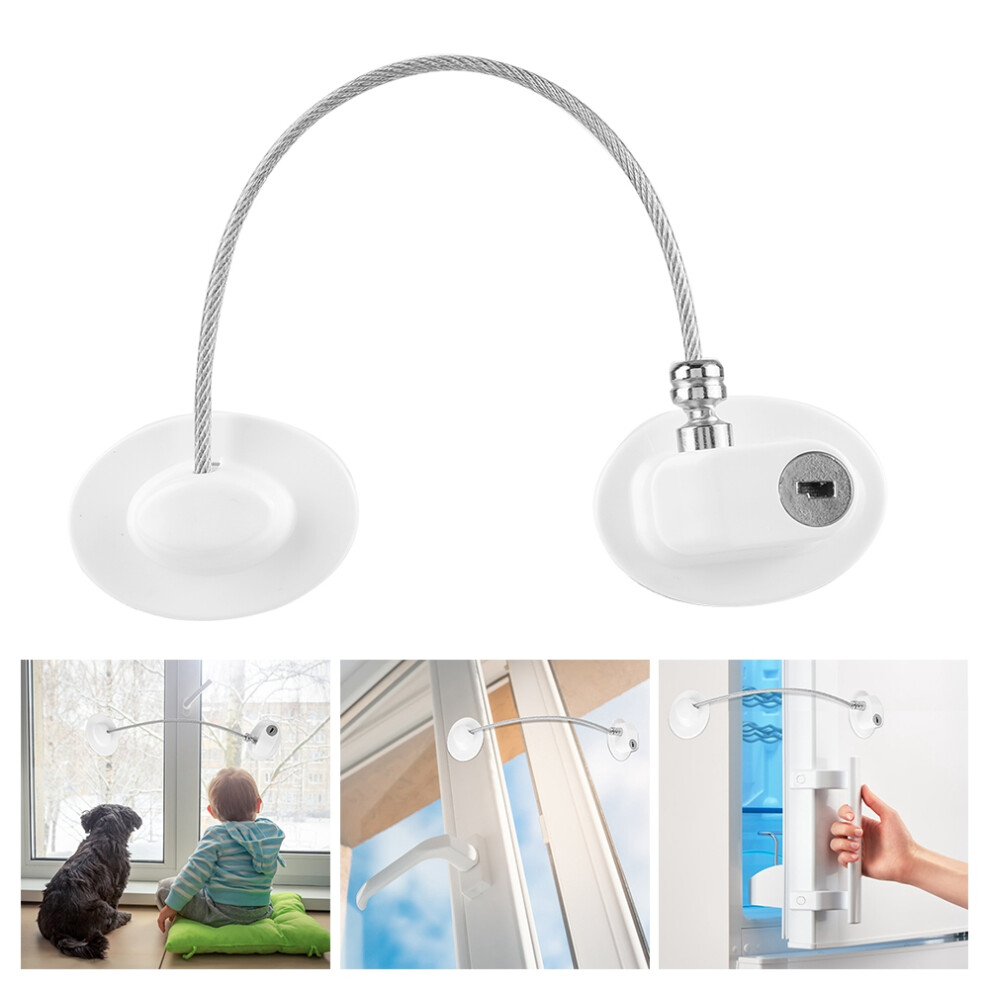 Kindersicherung Fenster & Kühlschrank Sicherheitskabel - Weiß White