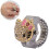 Damen Ring-Uhr mit Strass und Klappe 2