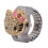 Pinke Fingerringuhr Klappdeckel Strass 7