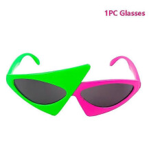 Frigg Novelty Grün Rosa Kontrast Lustige Brille Roy Purdy Brille Hip-Hop Asymmetrische dreieckige Sonnenbrille Partydekorationen