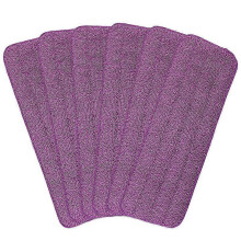 Flache Wischköpfe 6 Teile Mikrofaser-Mopp-Pads 42 cm x 14 cm Sprühmopp-Nachfüllpads Mopp-Kopfabdeckungen – maschinenwaschbar (Lila)