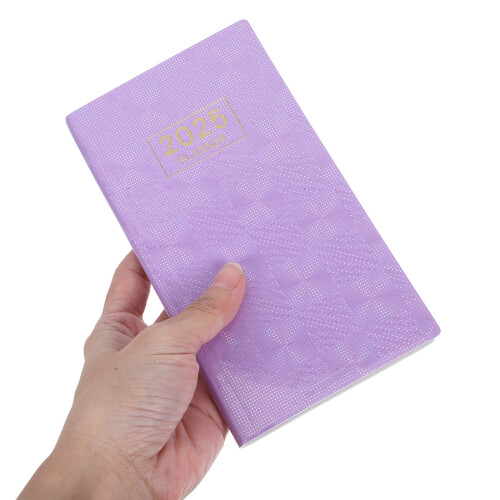 Agenda 2025 Violet Fin Cuir Calendrier Hebdomadaire 2
