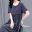 Γυναικείο φόρεμα Vintage Flower Print Patchwork O Neck Κοντό μανίκι Χαλαρό μέχρι το γόνατο 5