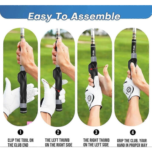 Clip-On Golf Grip Trainer, Golf Swing Training Aid for Improving Proper Hand Positioning 2